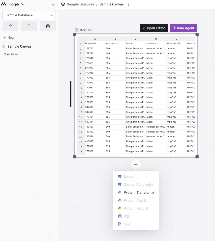 Upload CSV