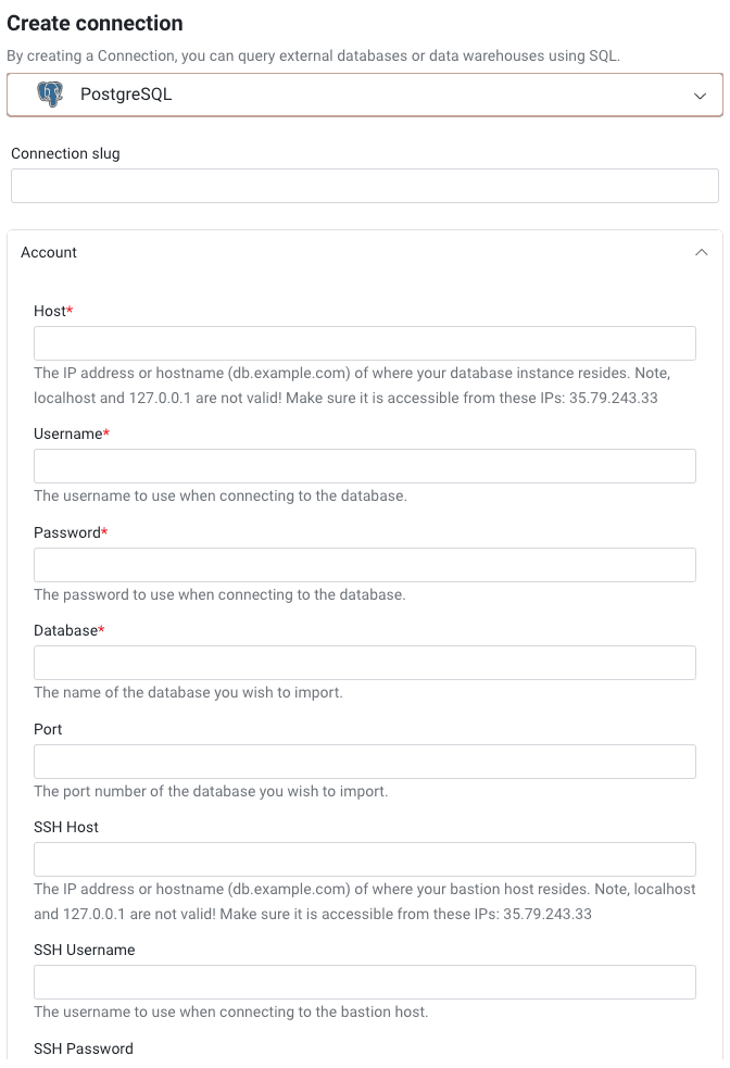 Connection PostgreSQL